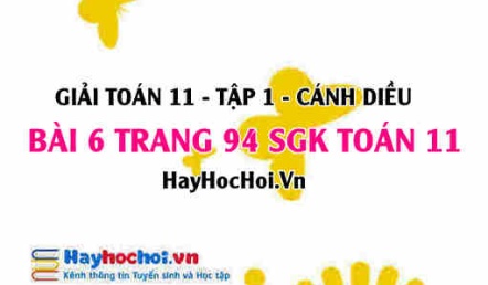 Giải bài 6 trang 94 Toán 11 tập 1 SGK Cánh Diều